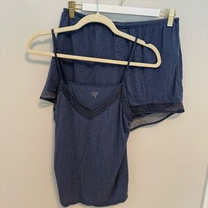 GapBody Blue Lace Trim Sleepwear Set